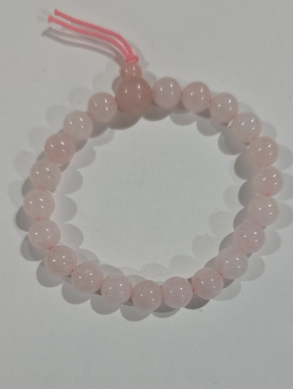 Delicate Rose Quartz Beaded Stretch Bracelet -  Simple and Elegant Women Jewelry - Picture 3 of 9